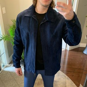 blue suede jacket